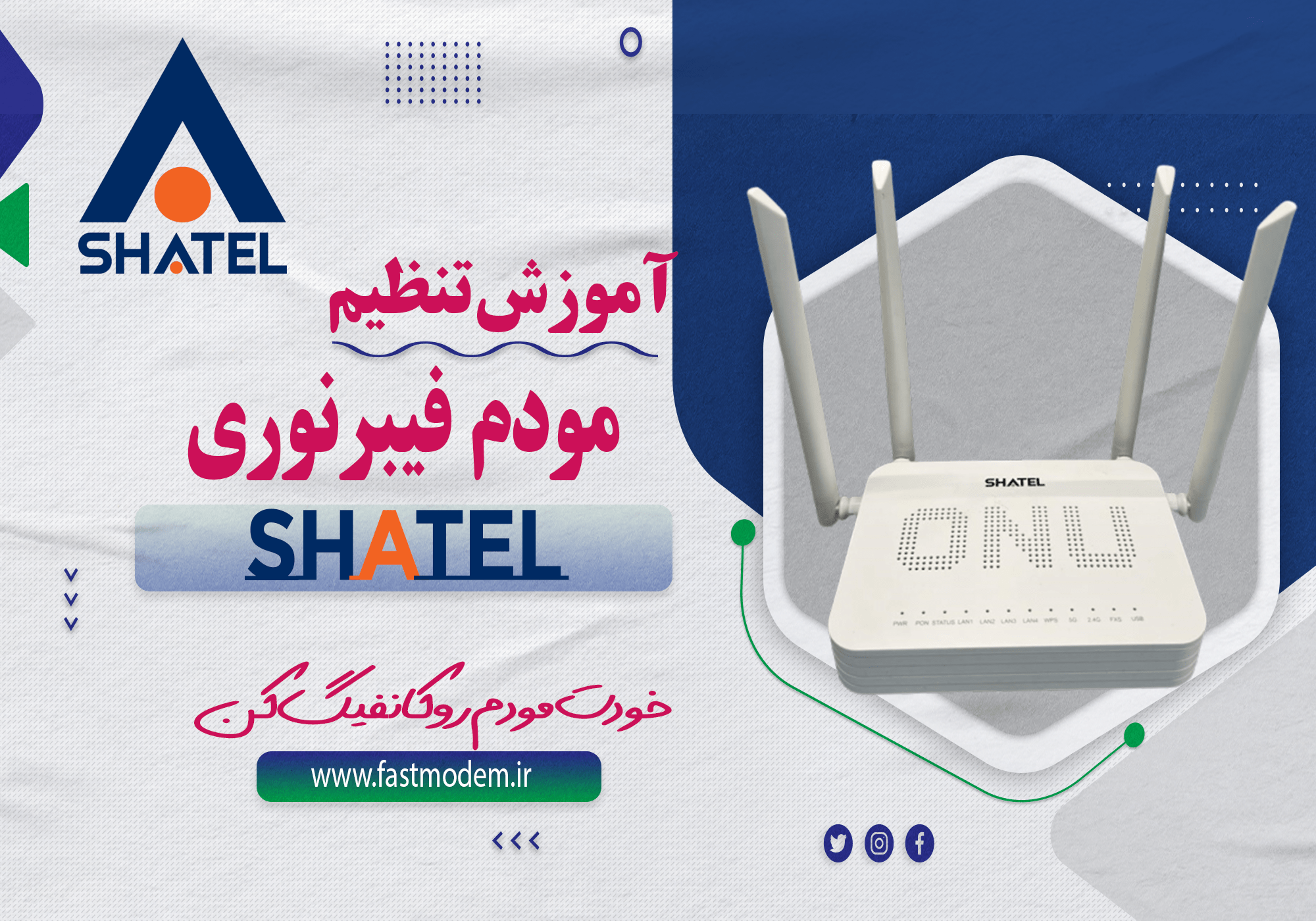 تنظیم مودم فیبرنوری شاتل مدل SHG-410AC